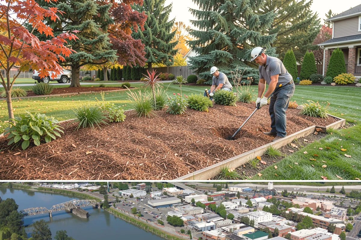 Tree Staking in Mount Vernon, Skagit County, WA - Most useful at fall and spring planting and ahead of the wind-driven storm season that sweeps the Sound.