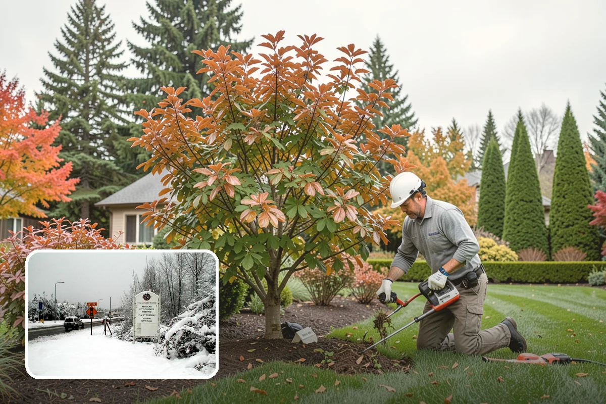 Tree Staking in Newcastle, King County, WA - Steadies new or leaning trees during establishment
