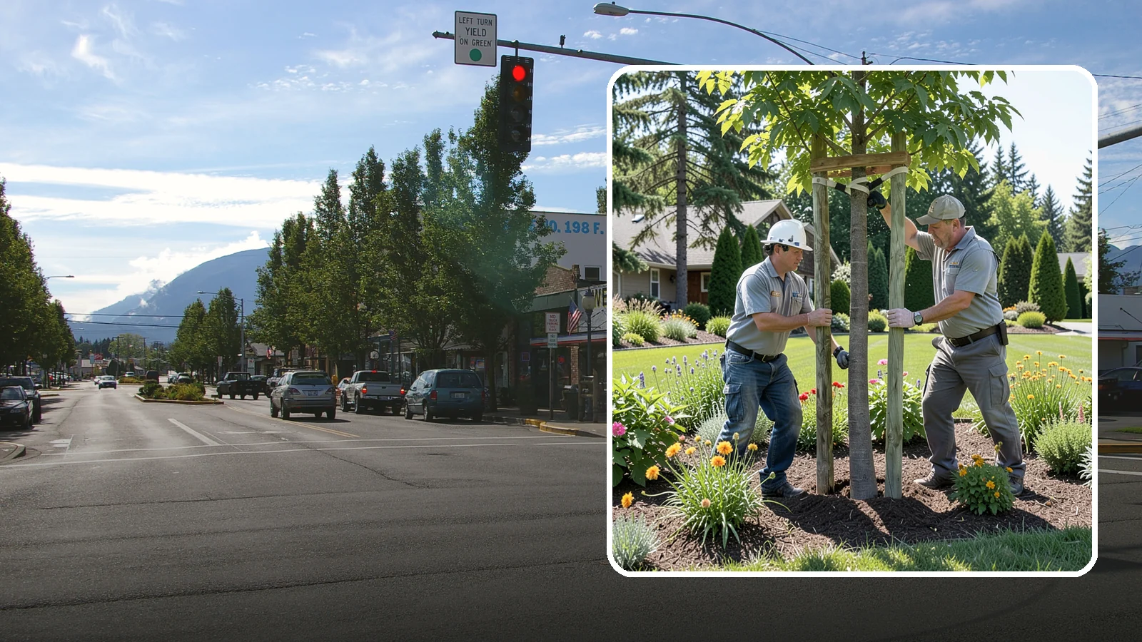 Tree Staking in North Bend, King County, WA - Proper tree staking that steadies new or leaning trees while letting them build real trunk strength.