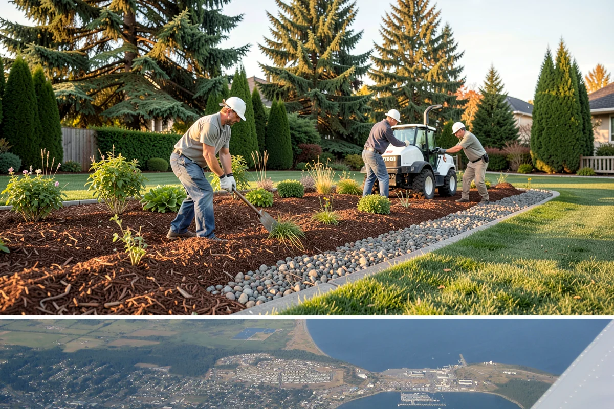 Tree Staking in Oak Harbor, Island County, WA - Most useful at fall and spring planting and ahead of the wind-driven storm season that sweeps the Sound.