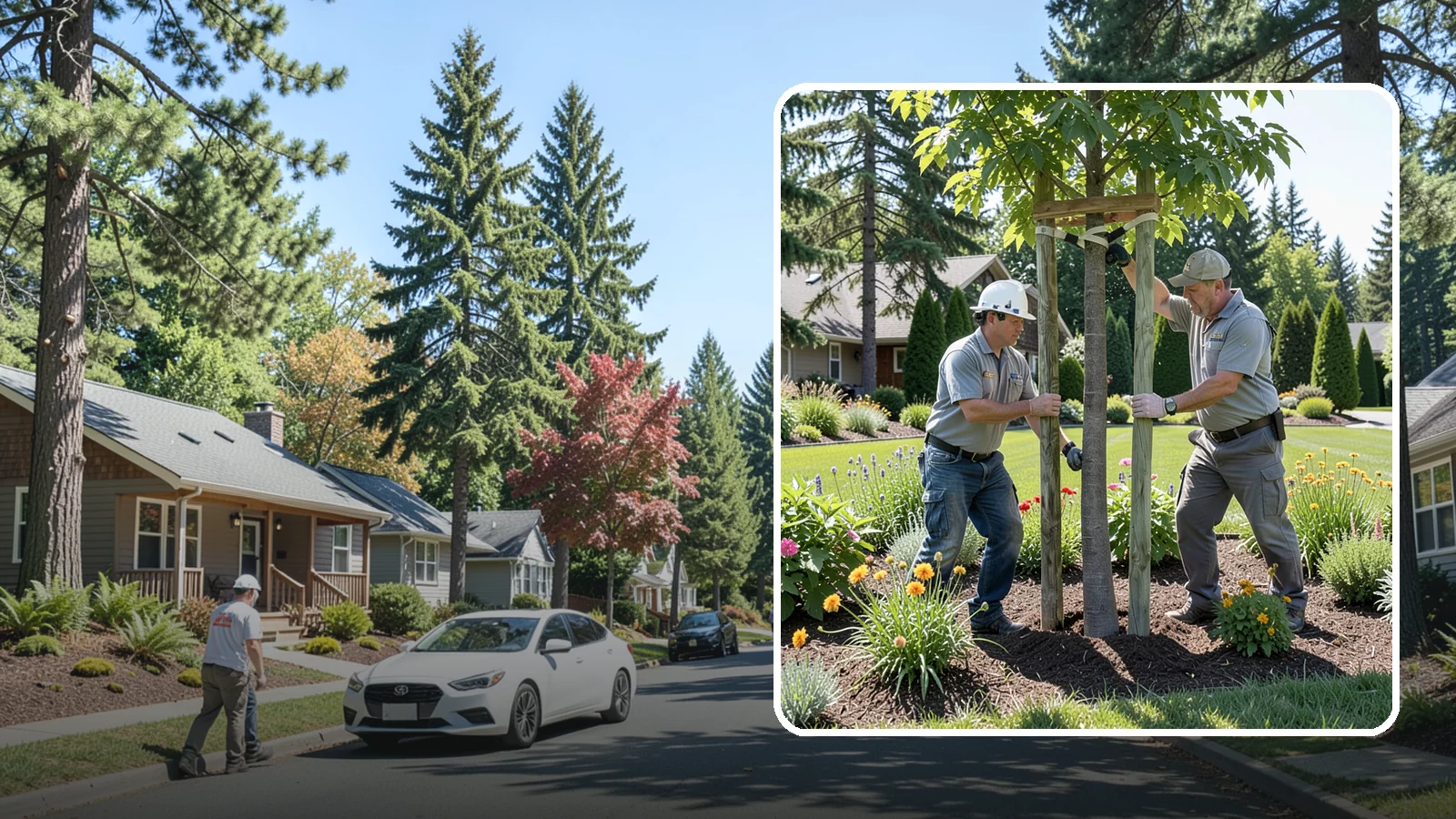 Tree Staking in Orting, Pierce County, WA - Proper tree staking that steadies new or leaning trees while letting them build real trunk strength.