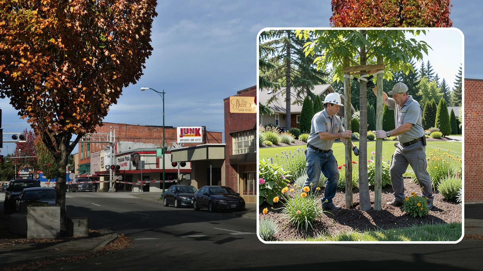 Tree Staking in Puyallup, Pierce County, WA - Proper tree staking that steadies new or leaning trees while letting them build real trunk strength.