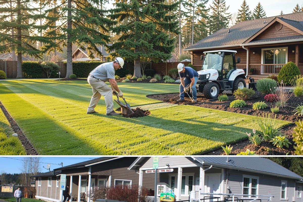 Tree Staking in South Prairie, Pierce County, WA - Most useful at fall and spring planting and ahead of the wind-driven storm season that sweeps the Sound.