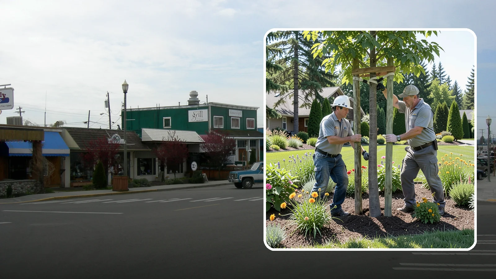 Tree Staking in Stanwood, Snohomish County, WA - Proper tree staking that steadies new or leaning trees while letting them build real trunk strength.