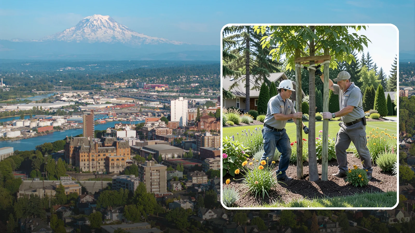 Tree Staking in Tacoma, Pierce County, WA - Proper tree staking that steadies new or leaning trees while letting them build real trunk strength.