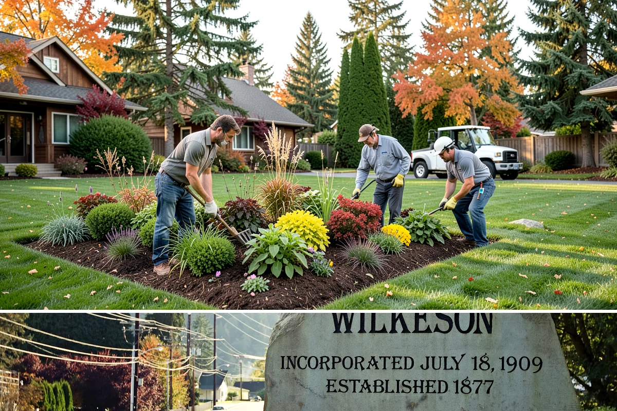 Tree Staking in Wilkeson, Pierce County, WA - Most useful at fall and spring planting and ahead of the wind-driven storm season that sweeps the Sound.