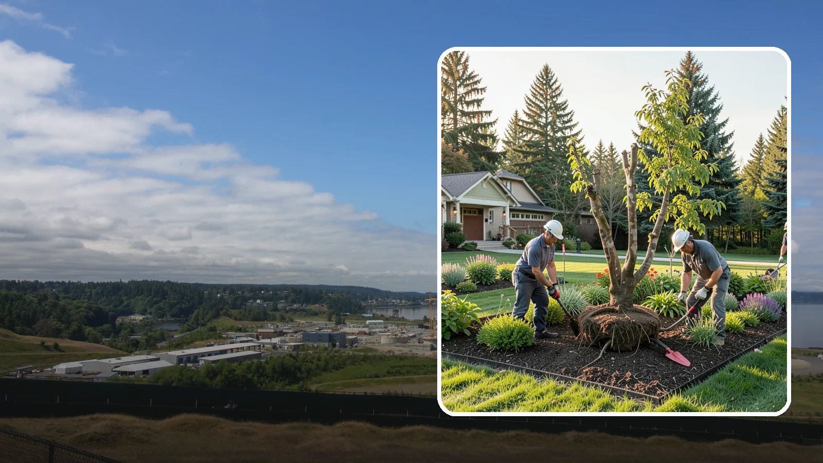 Tree Transplanting in University Place, Pierce County, WA - Expert transplanting of young trees to a better spot with the root ball and timing to survive it.