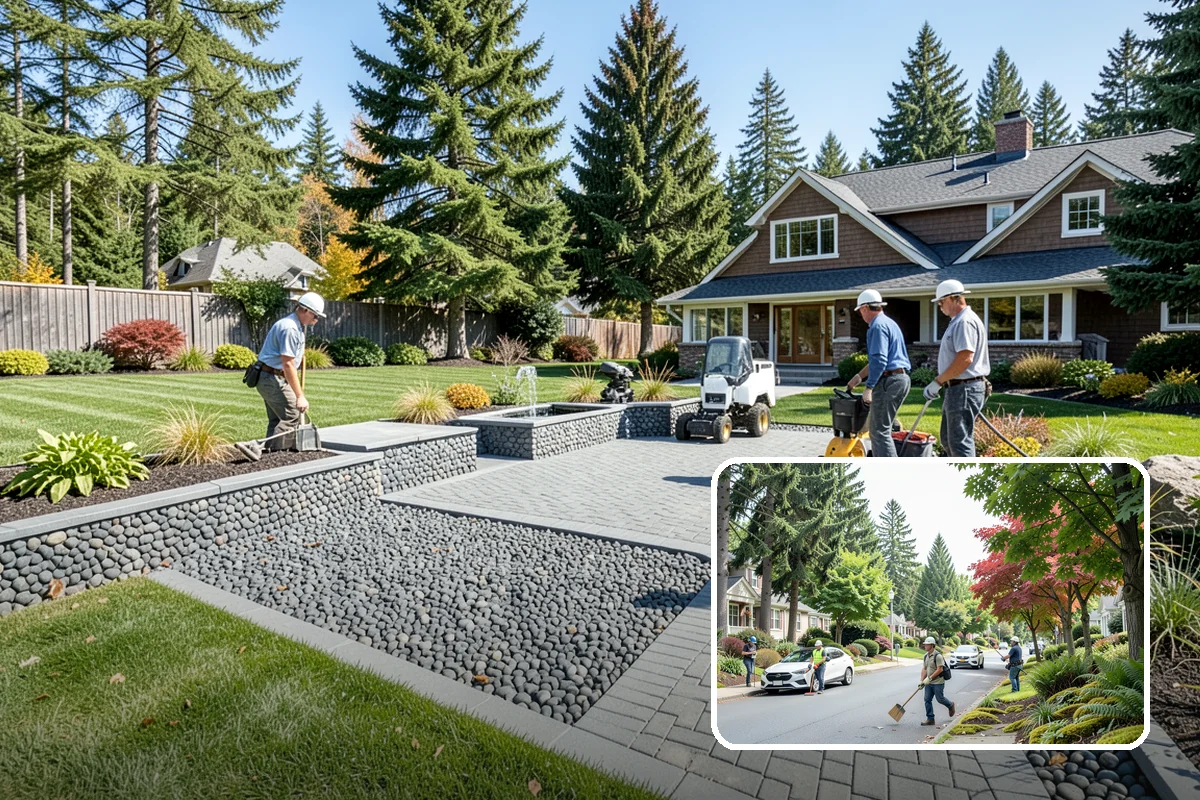 Trellis Installation in Beaux Arts Village, King County, WA - Vertical structure and greenery
