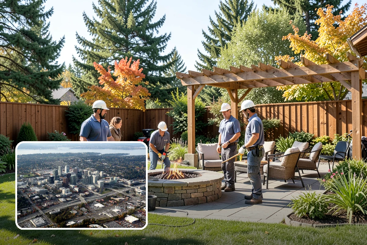 Trellis Installation in Bellevue, King County, WA - Vertical structure and greenery