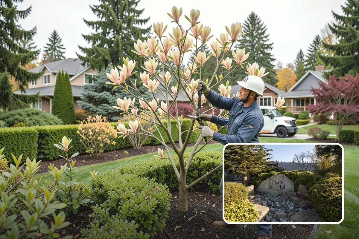 Trellis Installation in Clyde Hill, King County, WA - Vertical structure and greenery