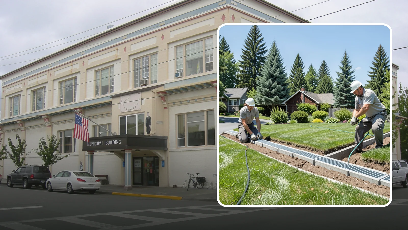 Trench Drain Installation in Anacortes, Skagit County, WA - We build wide trench drain systems to collect and divert high-volume runoff along driveways, walkways, and low-lying yard...