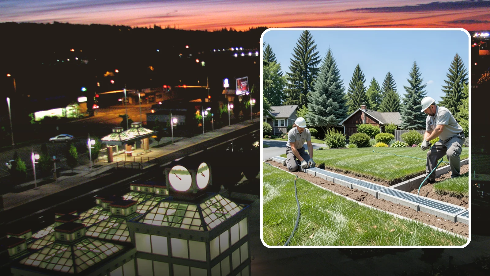 Trench Drain Installation in Auburn, King County, WA - We build wide trench drain systems to collect and divert high-volume runoff along driveways, walkways, and low-lying yard...
