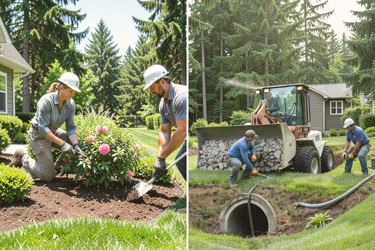 Trench Drain Installation in Bothell, King County, WA - Map drainage flow and mark the trench alignment