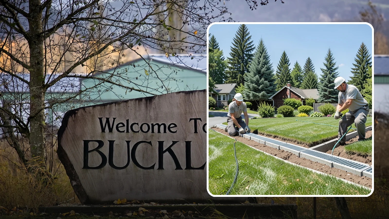 Trench Drain Installation in Buckley, Pierce County, WA - We build wide trench drain systems to collect and divert high-volume runoff along driveways, walkways, and low-lying yard...