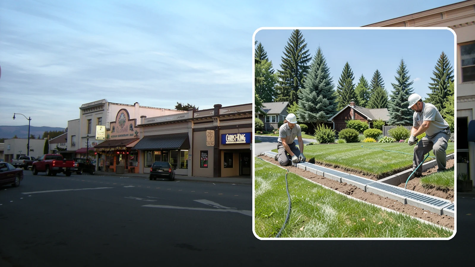 Trench Drain Installation in Burlington, Skagit County, WA - We build wide trench drain systems to collect and divert high-volume runoff along driveways, walkways, and low-lying yard...