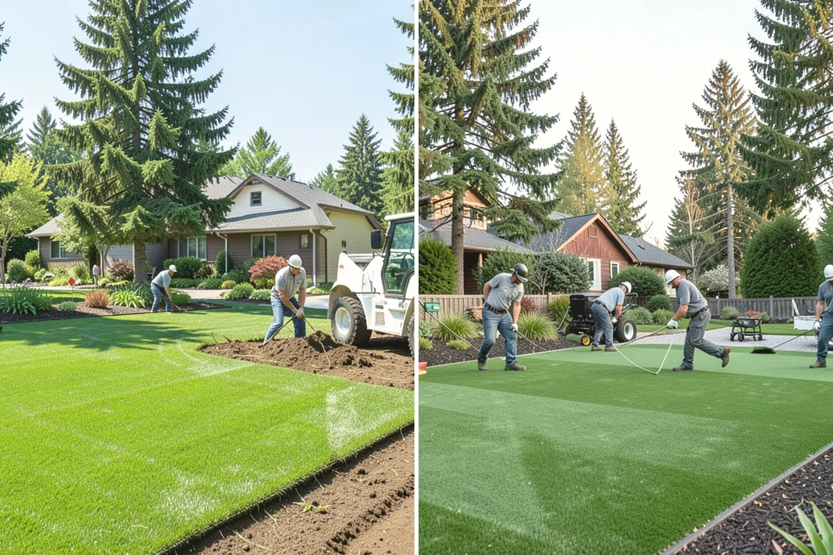 Trench Drain Installation in Carnation, King County, WA - Map drainage flow and mark the trench alignment