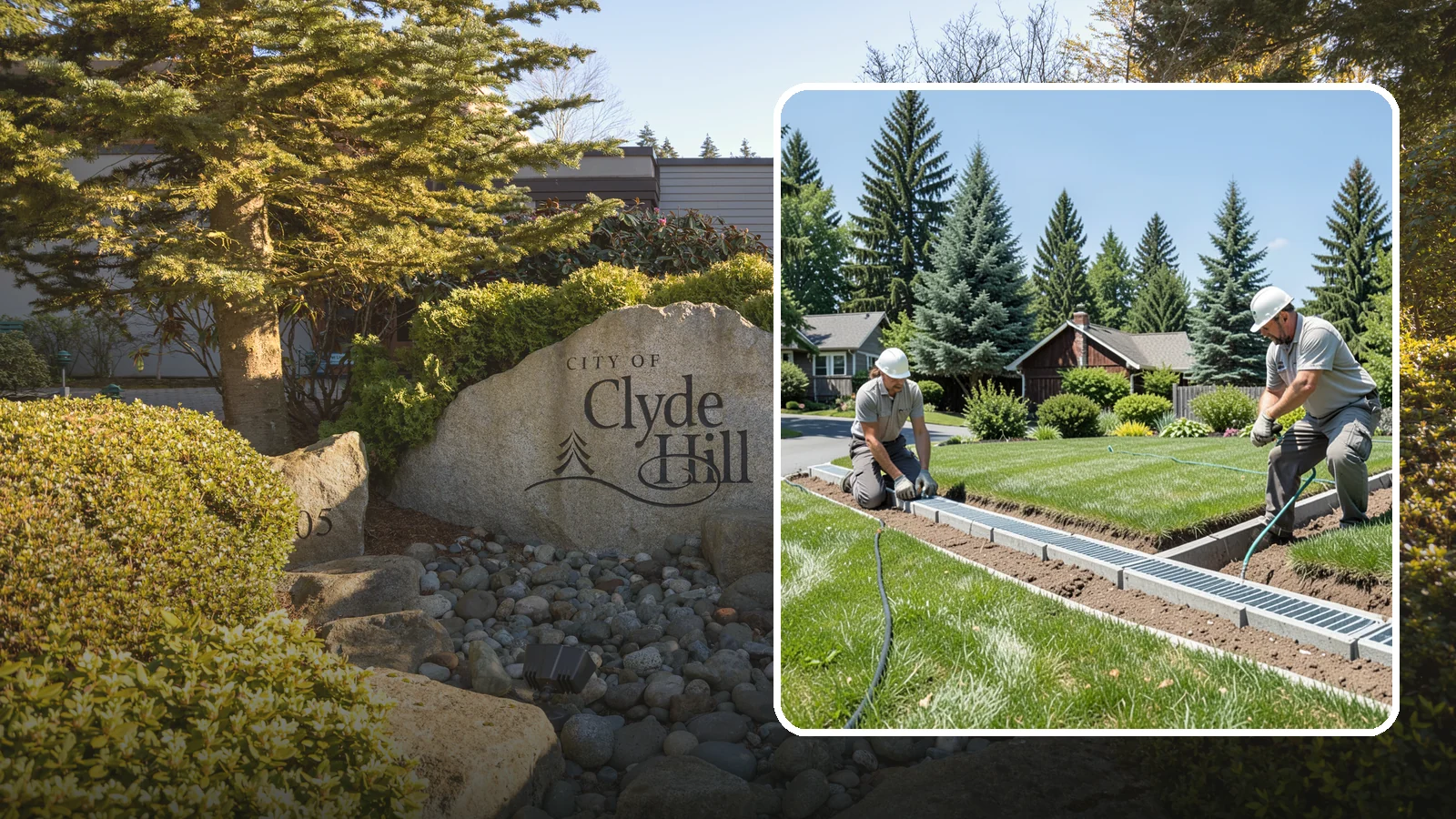 Trench Drain Installation in Clyde Hill, King County, WA - We build wide trench drain systems to collect and divert high-volume runoff along driveways, walkways, and low-lying yard...