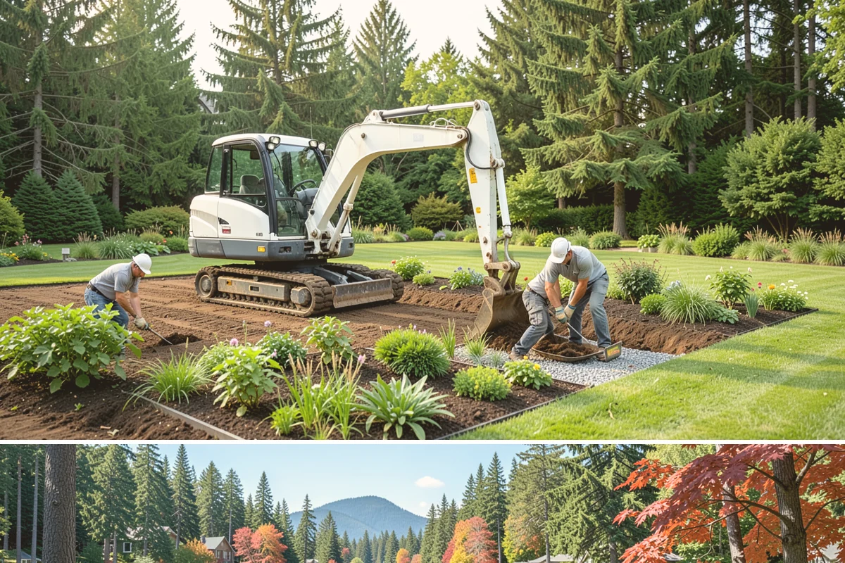 Trench Drain Installation in Covington, King County, WA - Excavation is smoothest in summer and early fall when soils are firmer, but trench drains can be installed whenever access allows.
