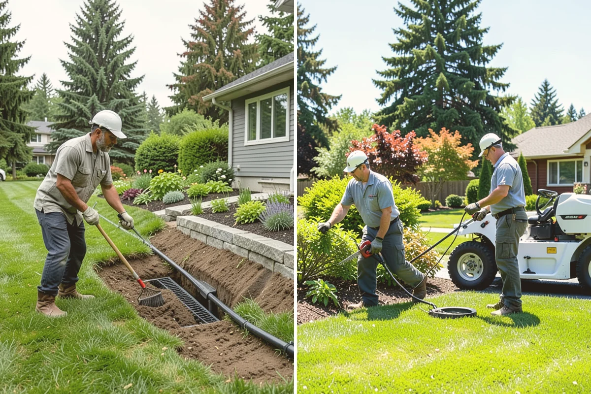 Trench Drain Installation in Eatonville, Pierce County, WA - Map drainage flow and mark the trench alignment