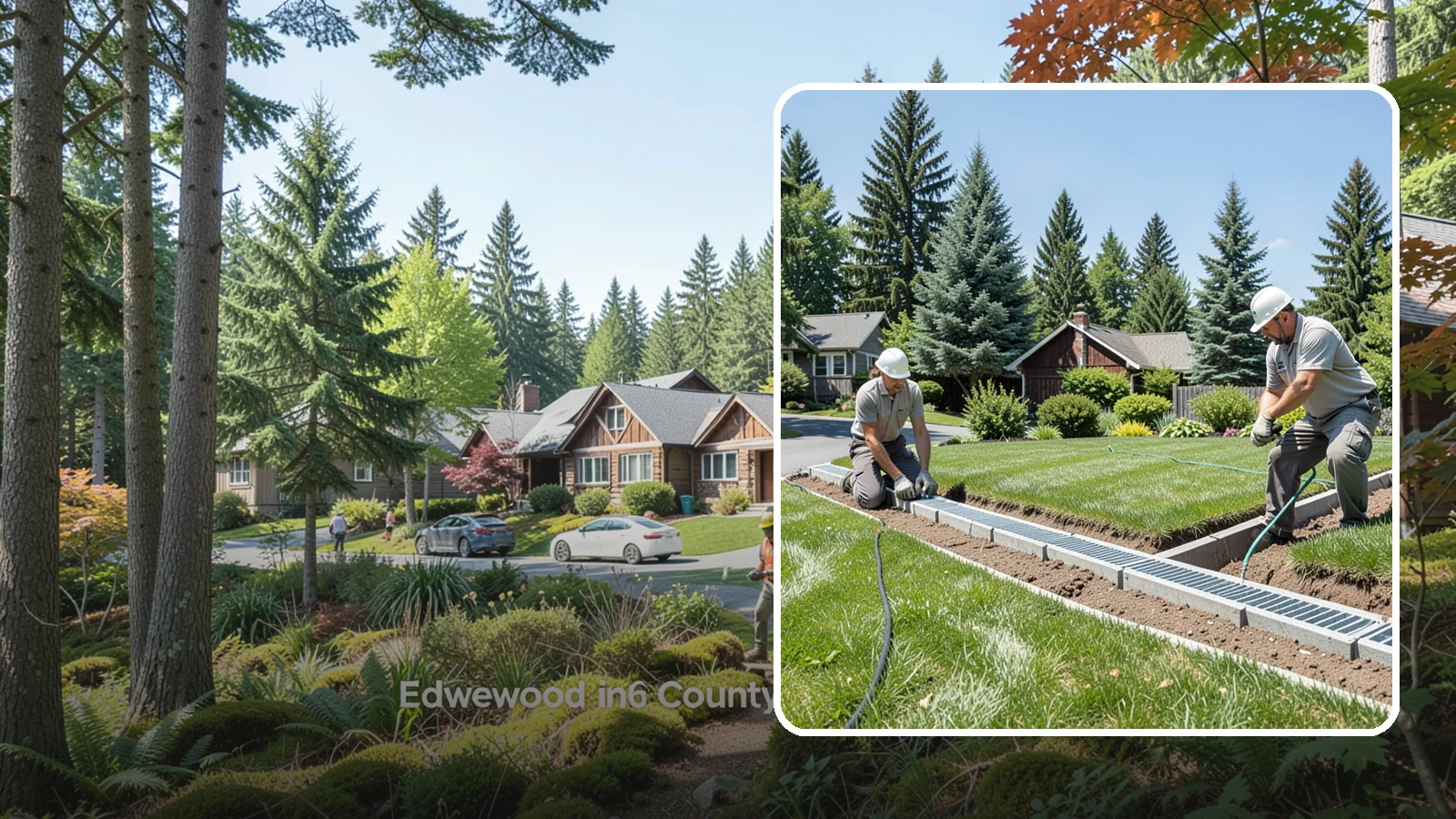 Trench Drain Installation in Edgewood, Pierce County, WA - We build wide trench drain systems to collect and divert high-volume runoff along driveways, walkways, and low-lying yard...