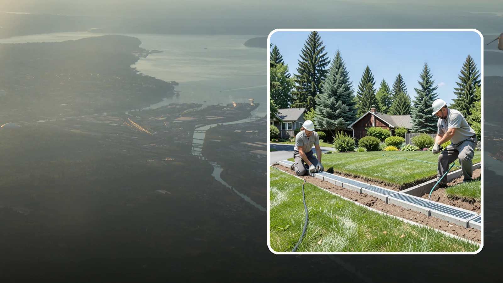Trench Drain Installation in Fife, Pierce County, WA - We build wide trench drain systems to collect and divert high-volume runoff along driveways, walkways, and low-lying yard...