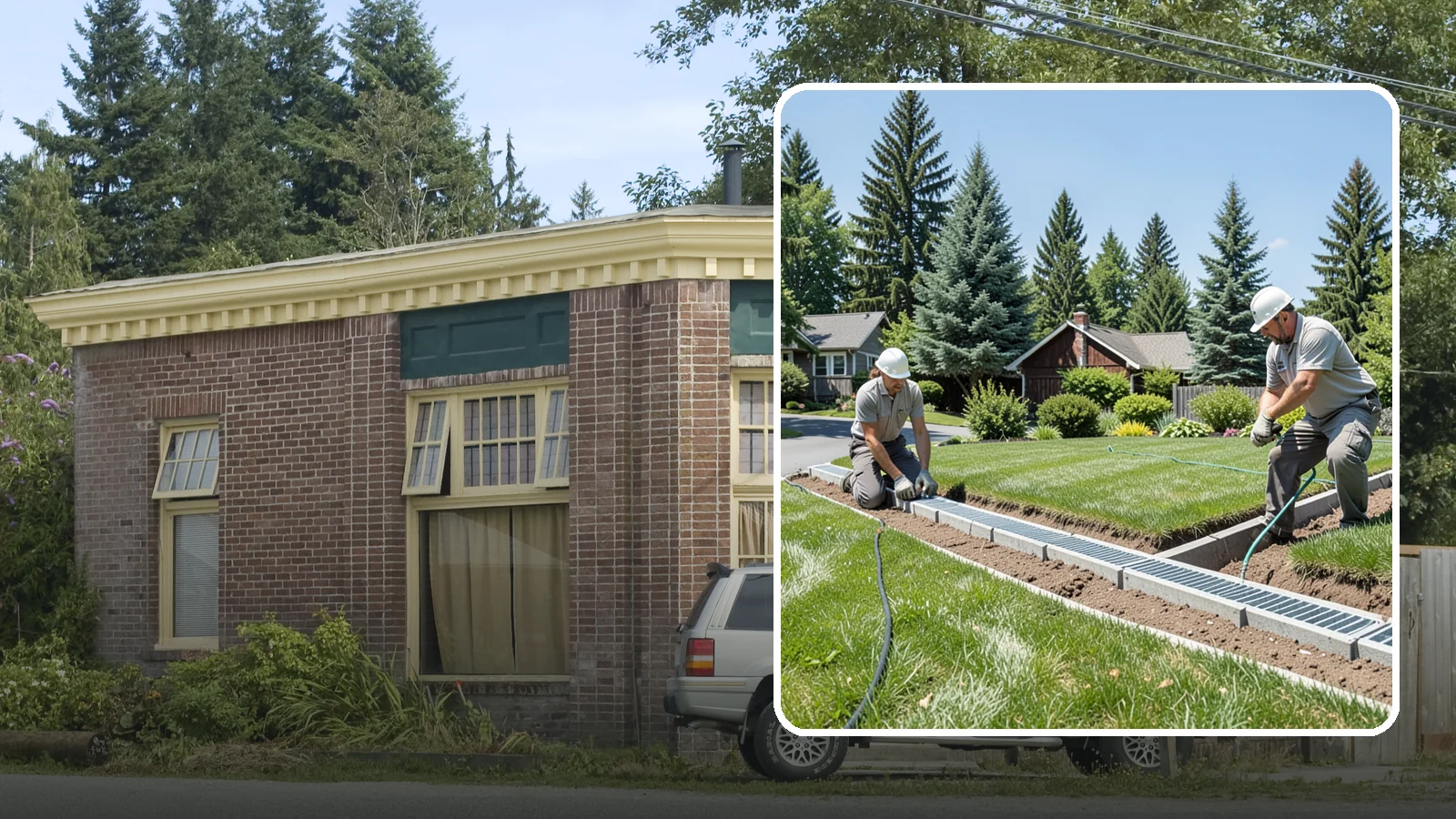 Trench Drain Installation in Hamilton, Skagit County, WA - We build wide trench drain systems to collect and divert high-volume runoff along driveways, walkways, and low-lying yard...