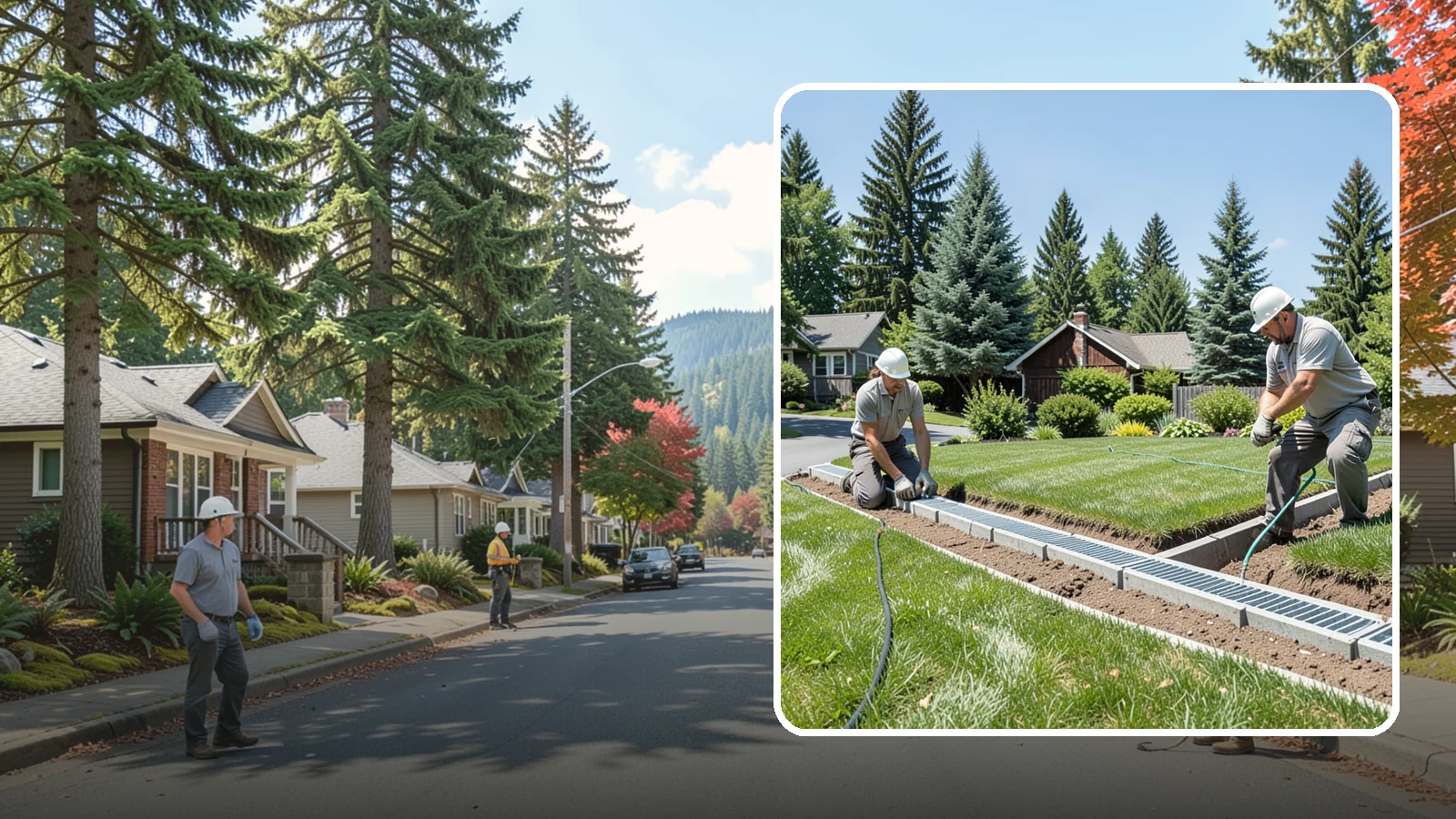 Trench Drain Installation in Hunts Point, King County, WA - We build wide trench drain systems to collect and divert high-volume runoff along driveways, walkways, and low-lying yard...