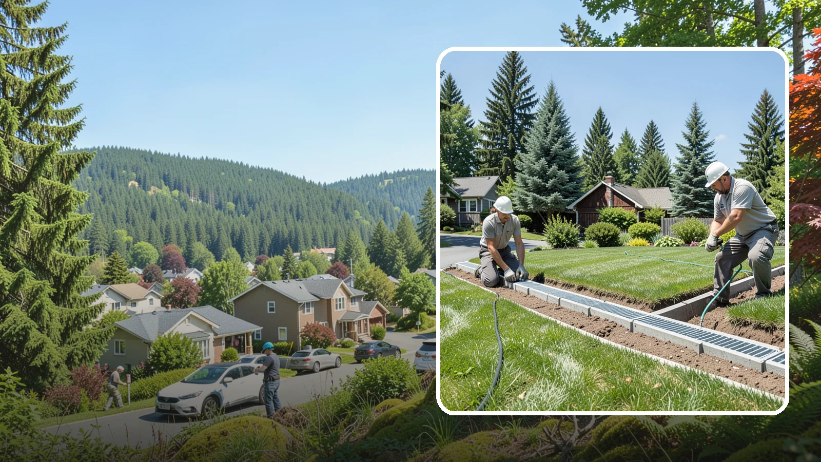Trench Drain Installation in Index, Snohomish County, WA - We build wide trench drain systems to collect and divert high-volume runoff along driveways, walkways, and low-lying yard...