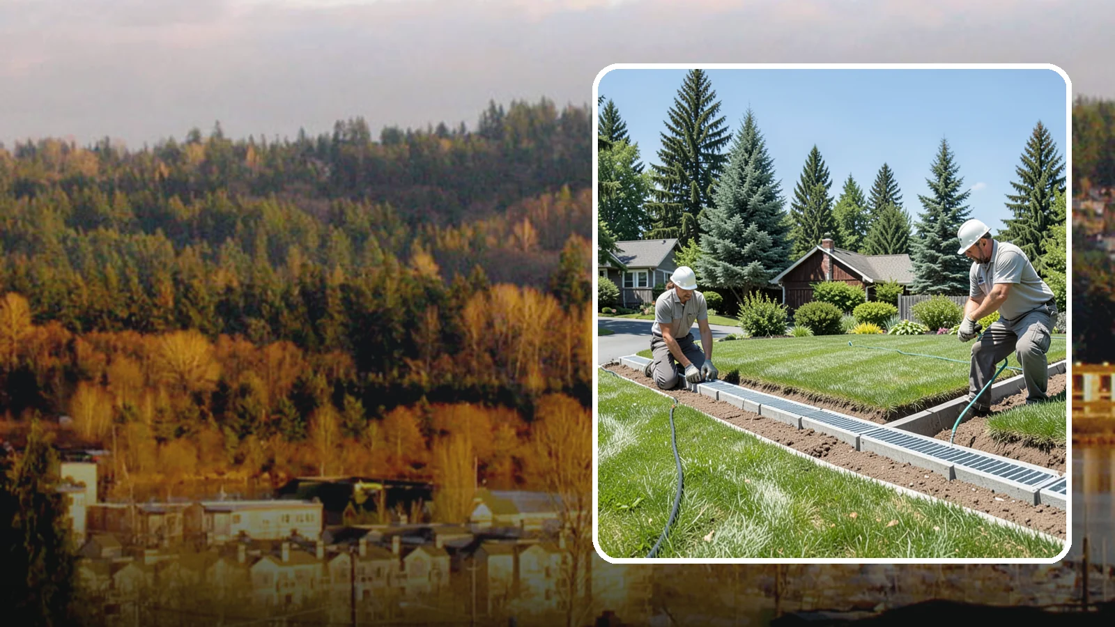Trench Drain Installation in Kenmore, King County, WA - We build wide trench drain systems to collect and divert high-volume runoff along driveways, walkways, and low-lying yard...