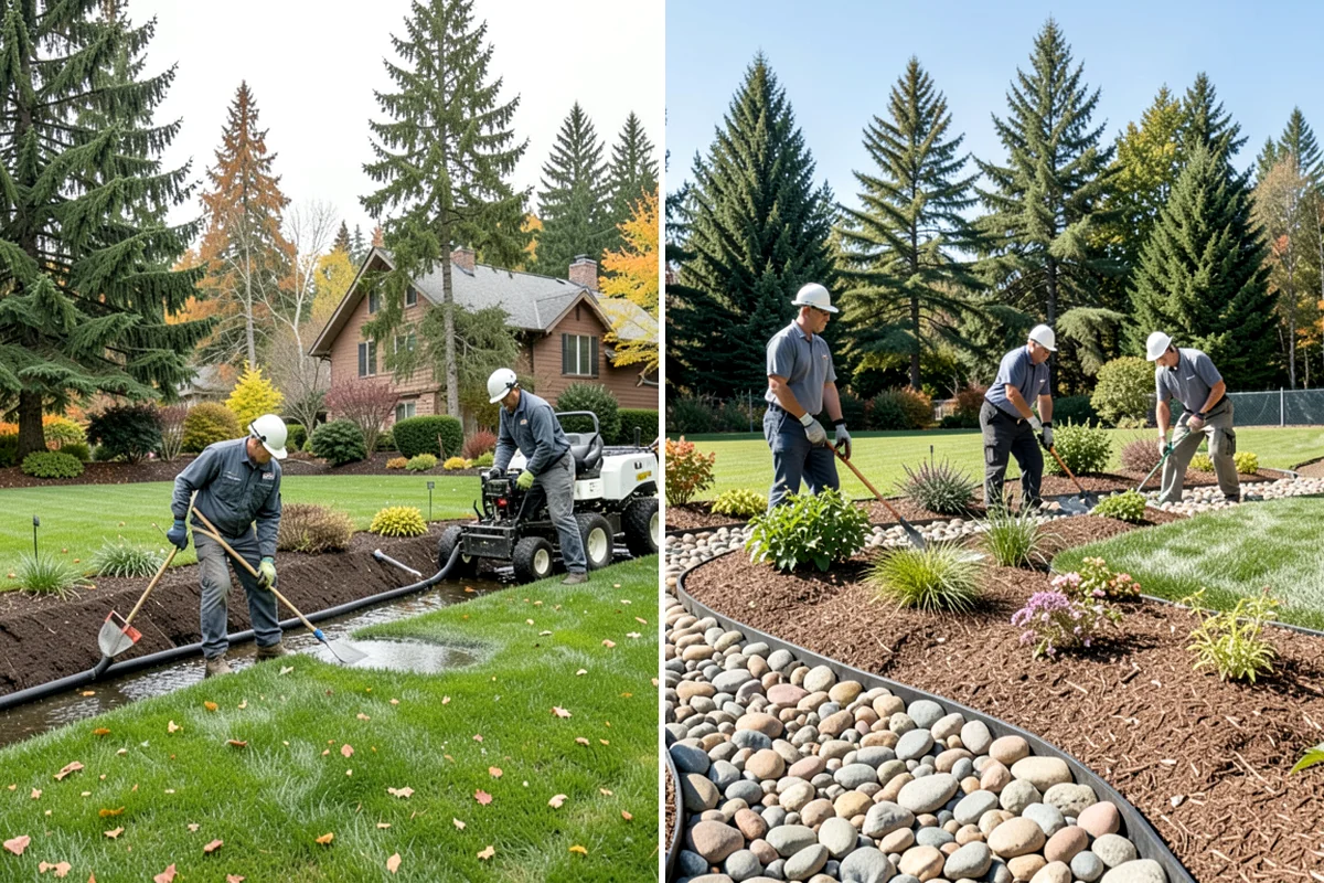 Trench Drain Installation in Lake Forest Park, King County, WA - Map drainage flow and mark the trench alignment
