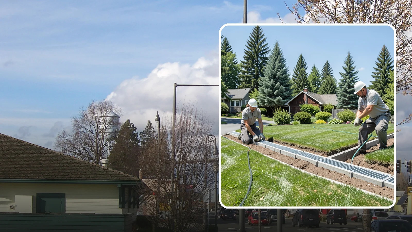 Trench Drain Installation in Marysville, Snohomish County, WA - We build wide trench drain systems to collect and divert high-volume runoff along driveways, walkways, and low-lying yard...