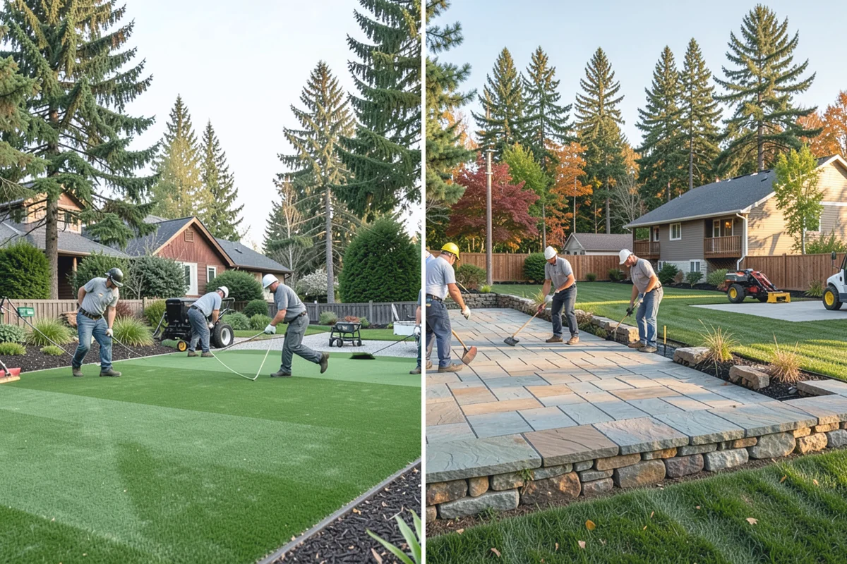Trench Drain Installation in Medina, King County, WA - Map drainage flow and mark the trench alignment