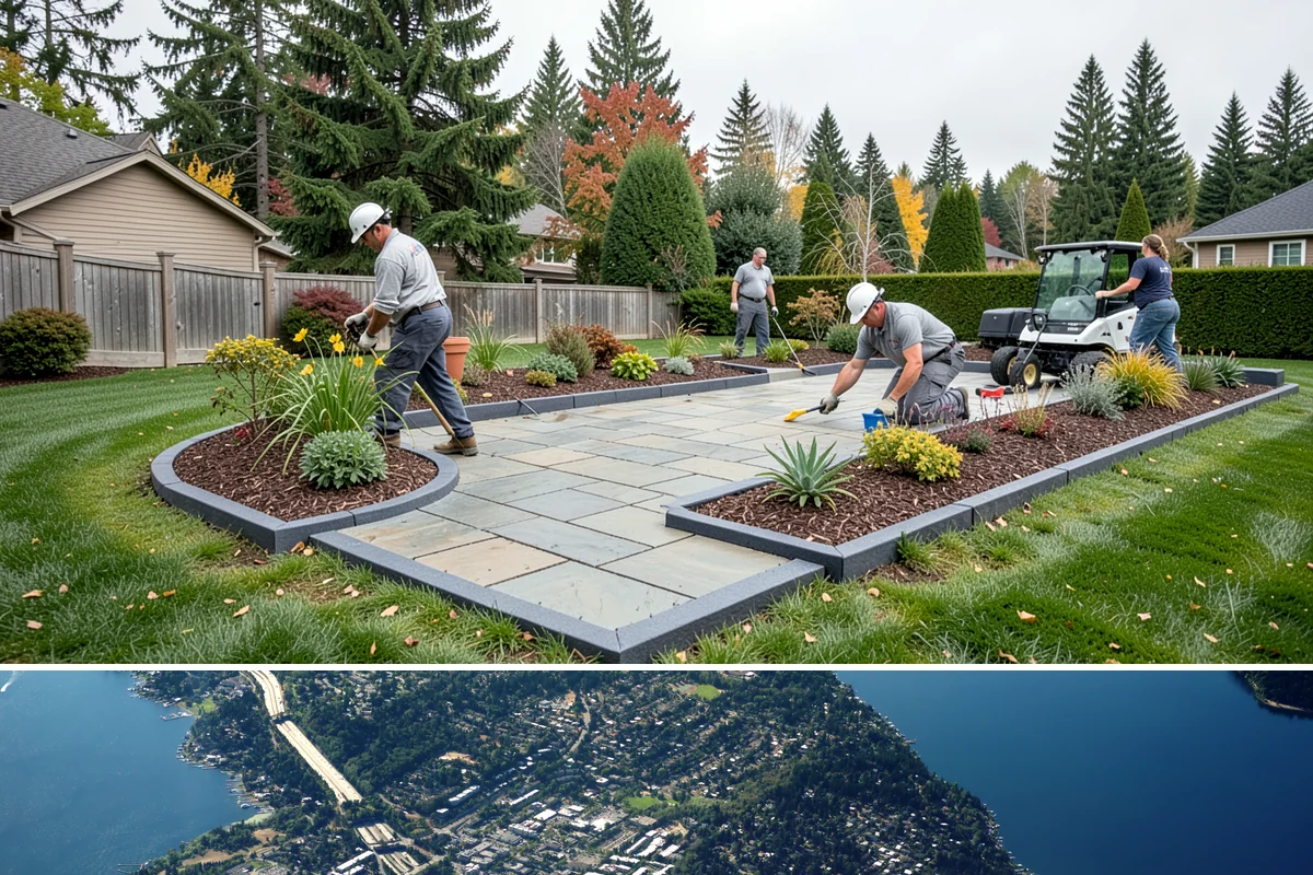 Trench Drain Installation in Mercer Island, King County, WA - Excavation is smoothest in summer and early fall when soils are firmer, but trench drains can be installed whenever access allows.