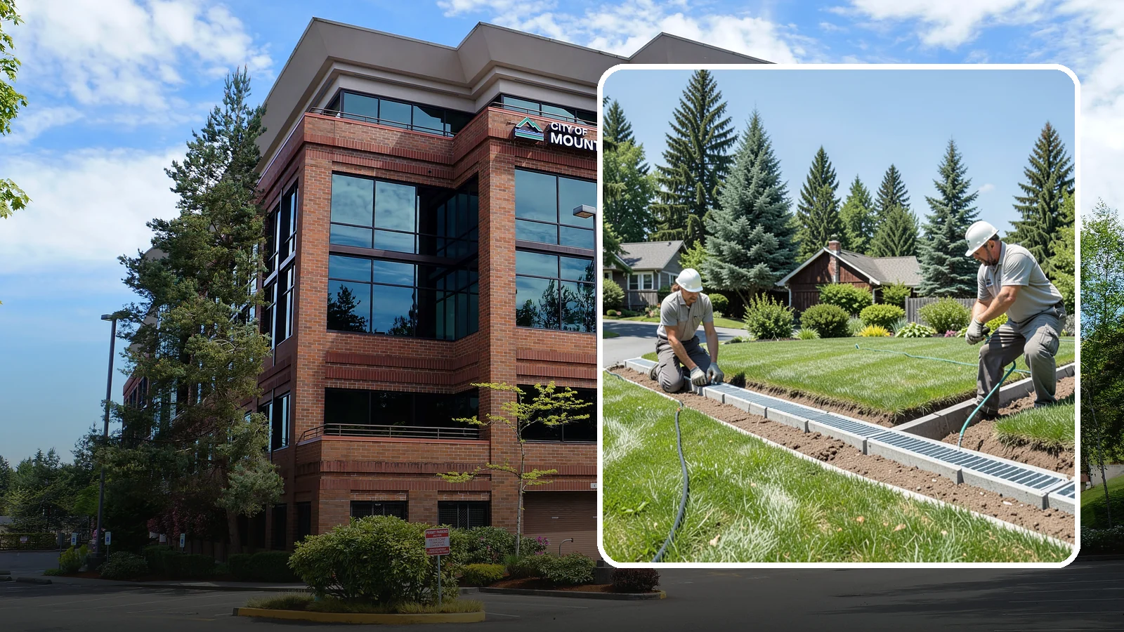 Trench Drain Installation in Mountlake Terrace, Snohomish County, WA - We build wide trench drain systems to collect and divert high-volume runoff along driveways, walkways, and low-lying yard...