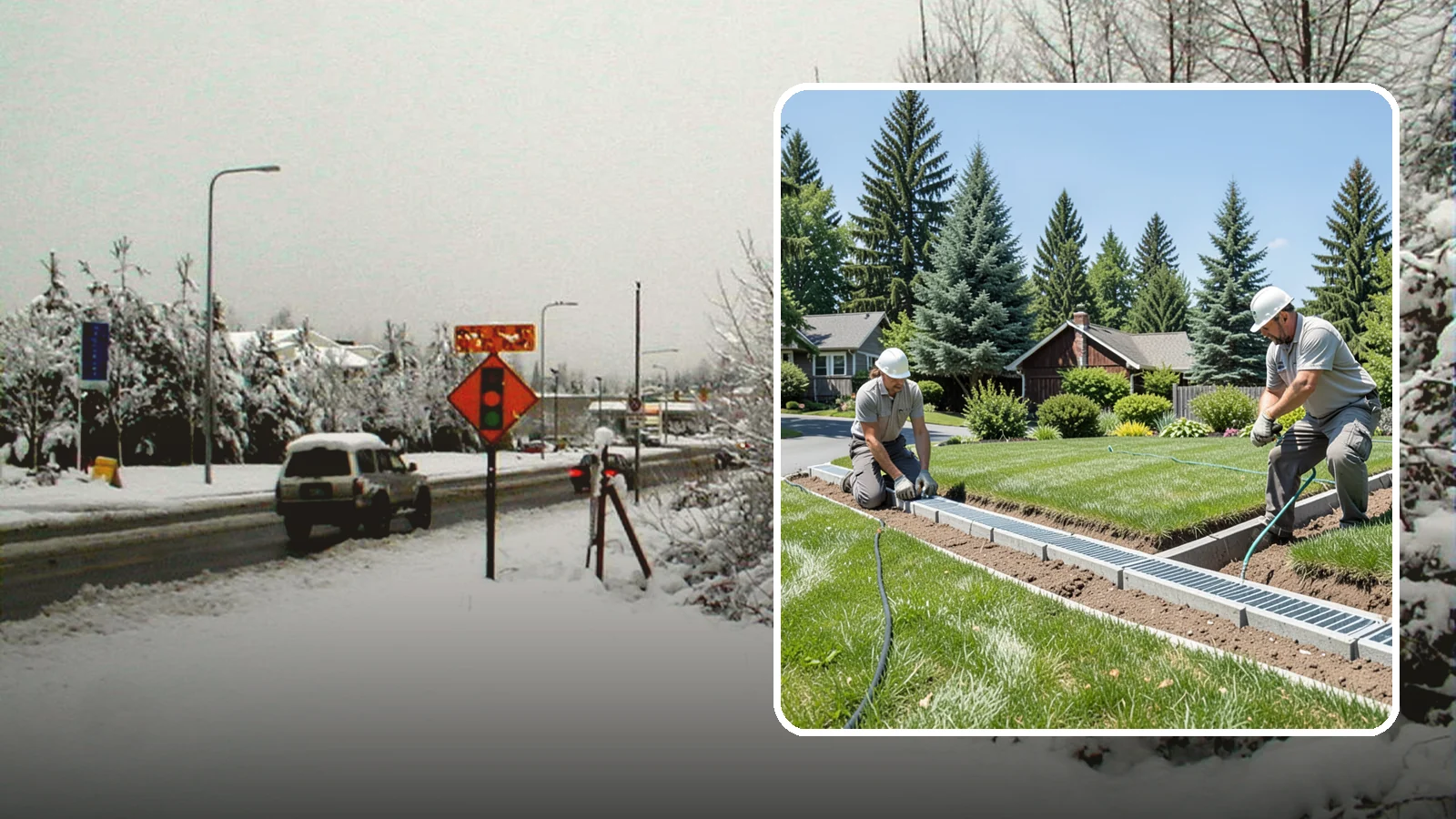 Trench Drain Installation in Newcastle, King County, WA - We build wide trench drain systems to collect and divert high-volume runoff along driveways, walkways, and low-lying yard...