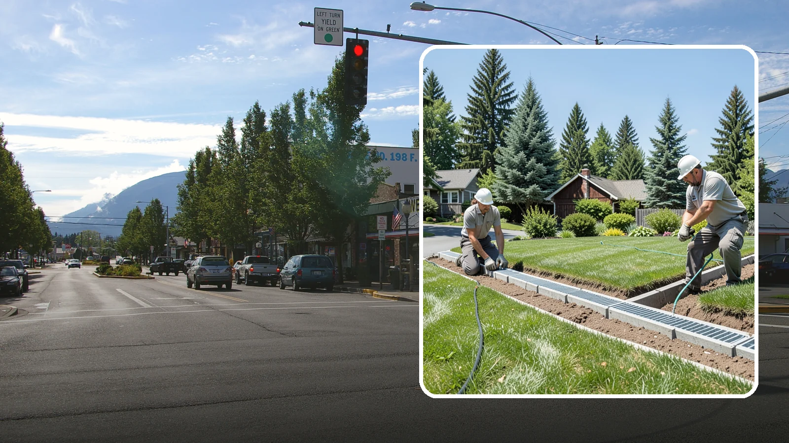 Trench Drain Installation in North Bend, King County, WA - We build wide trench drain systems to collect and divert high-volume runoff along driveways, walkways, and low-lying yard...