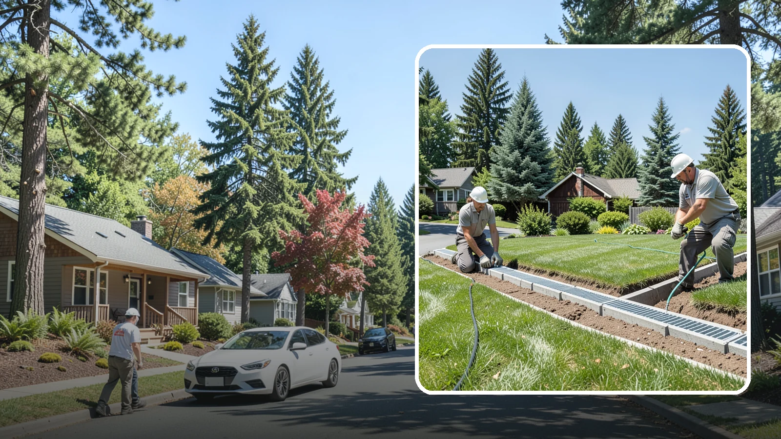 Trench Drain Installation in Orting, Pierce County, WA - We build wide trench drain systems to collect and divert high-volume runoff along driveways, walkways, and low-lying yard...