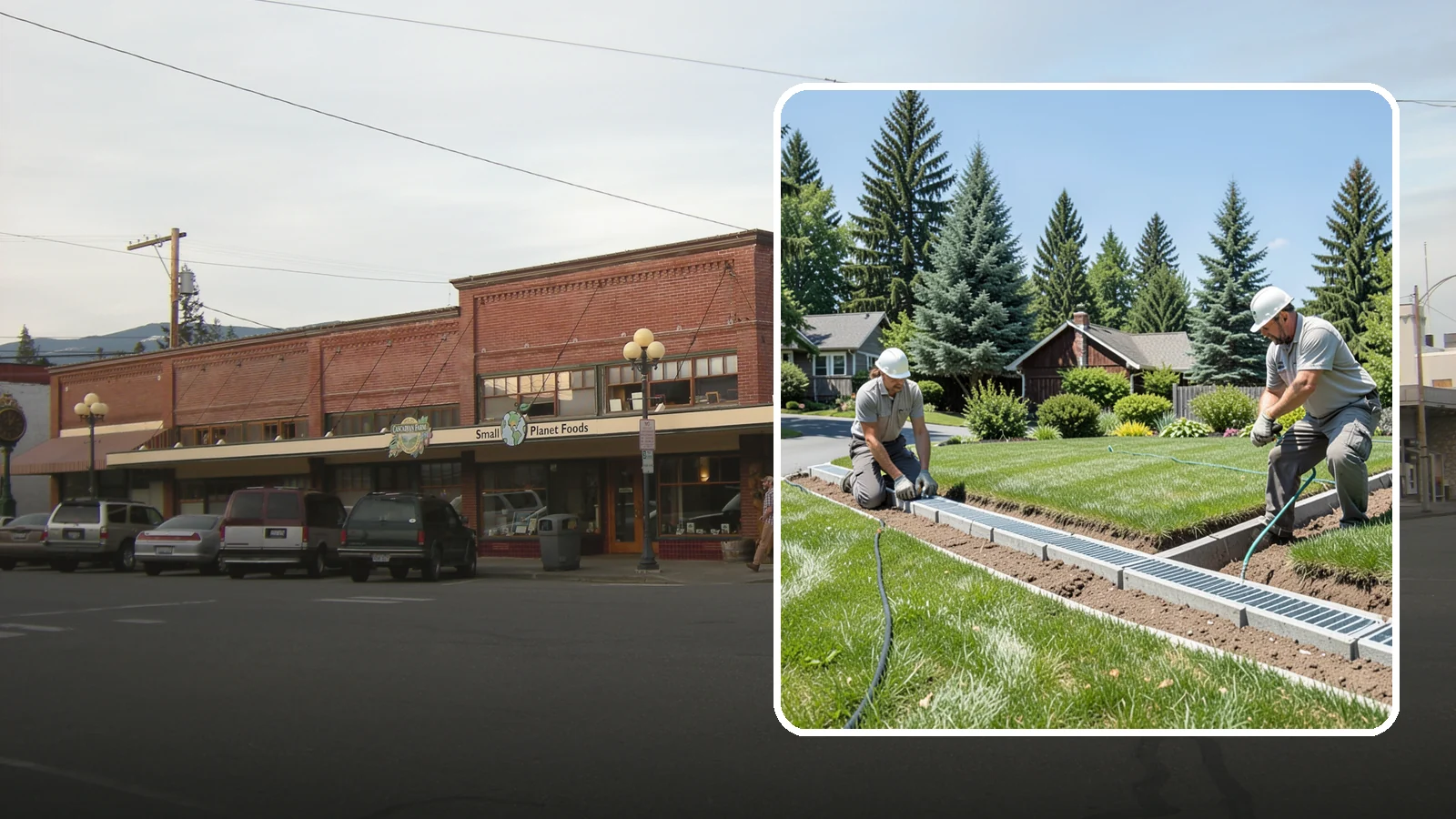 Trench Drain Installation in Sedro-Woolley, Skagit County, WA - We build wide trench drain systems to collect and divert high-volume runoff along driveways, walkways, and low-lying yard...
