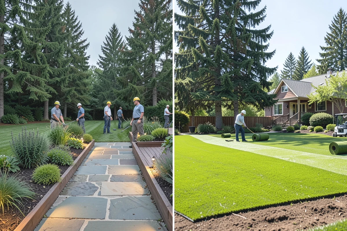 Trench Drain Installation in Woodinville, King County, WA - Map drainage flow and mark the trench alignment