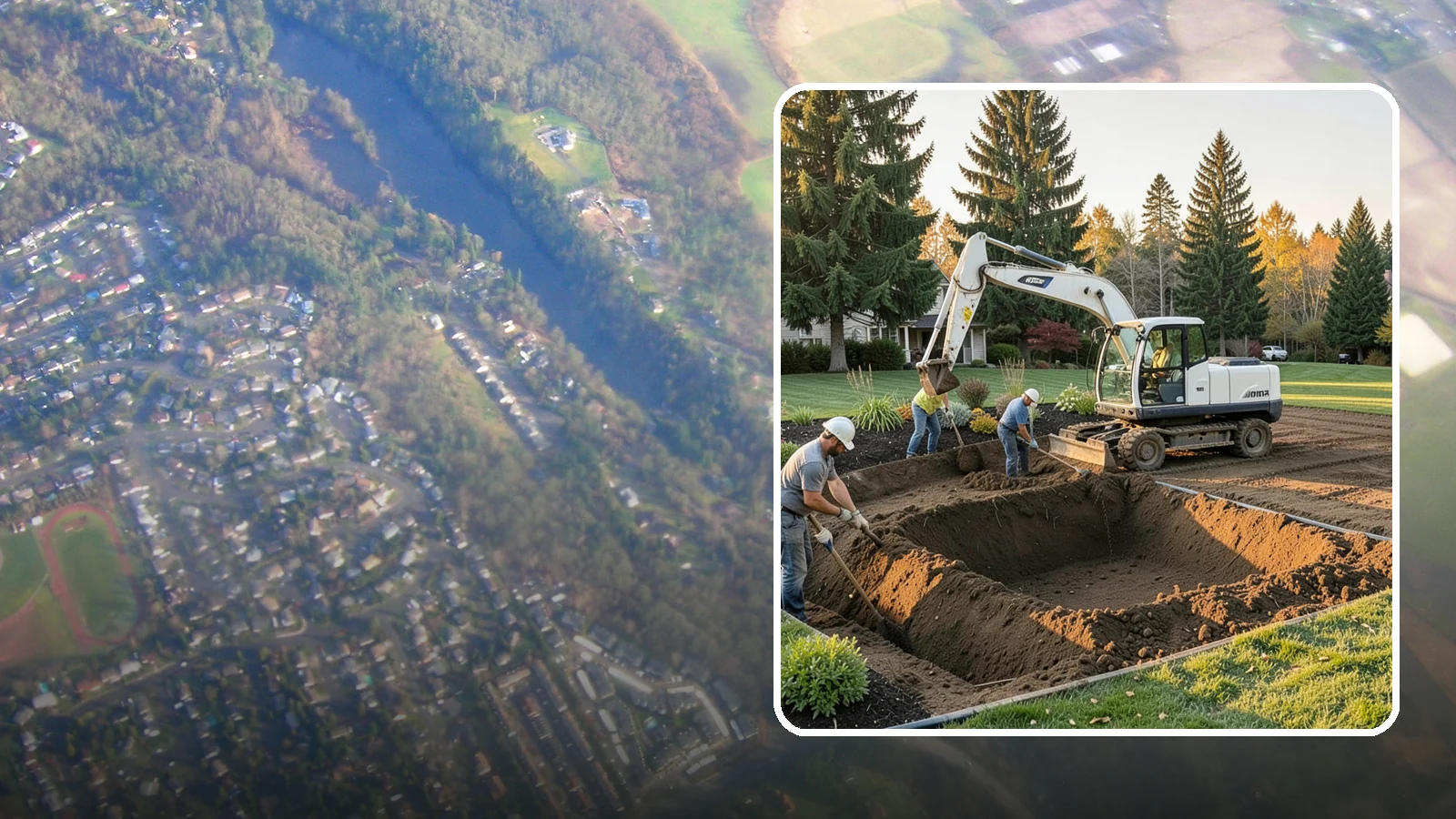 Trenching in Algona, King County, WA - Clean, accurate trenching for irrigation, drainage, utilities, and lighting - dug to depth and restored.