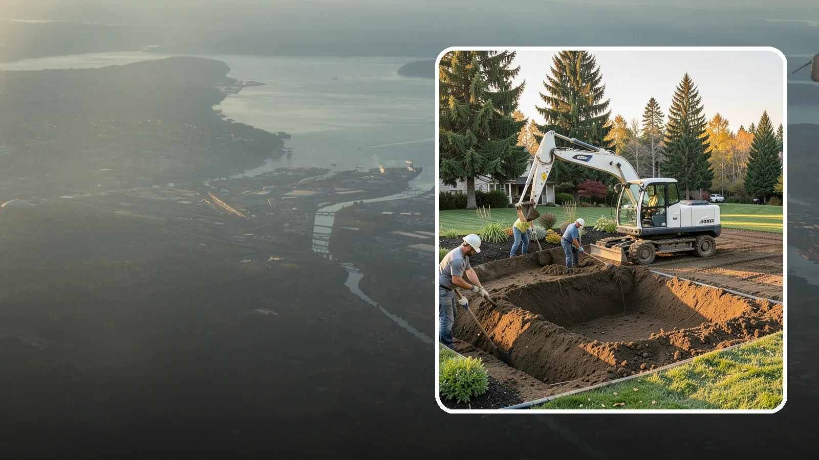 Trenching in Fife, Pierce County, WA - Clean, accurate trenching for irrigation, drainage, utilities, and lighting - dug to depth and restored.