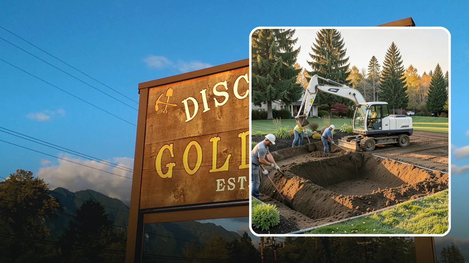 Trenching in Gold Bar, Snohomish County, WA - Clean, accurate trenching for irrigation, drainage, utilities, and lighting - dug to depth and restored.