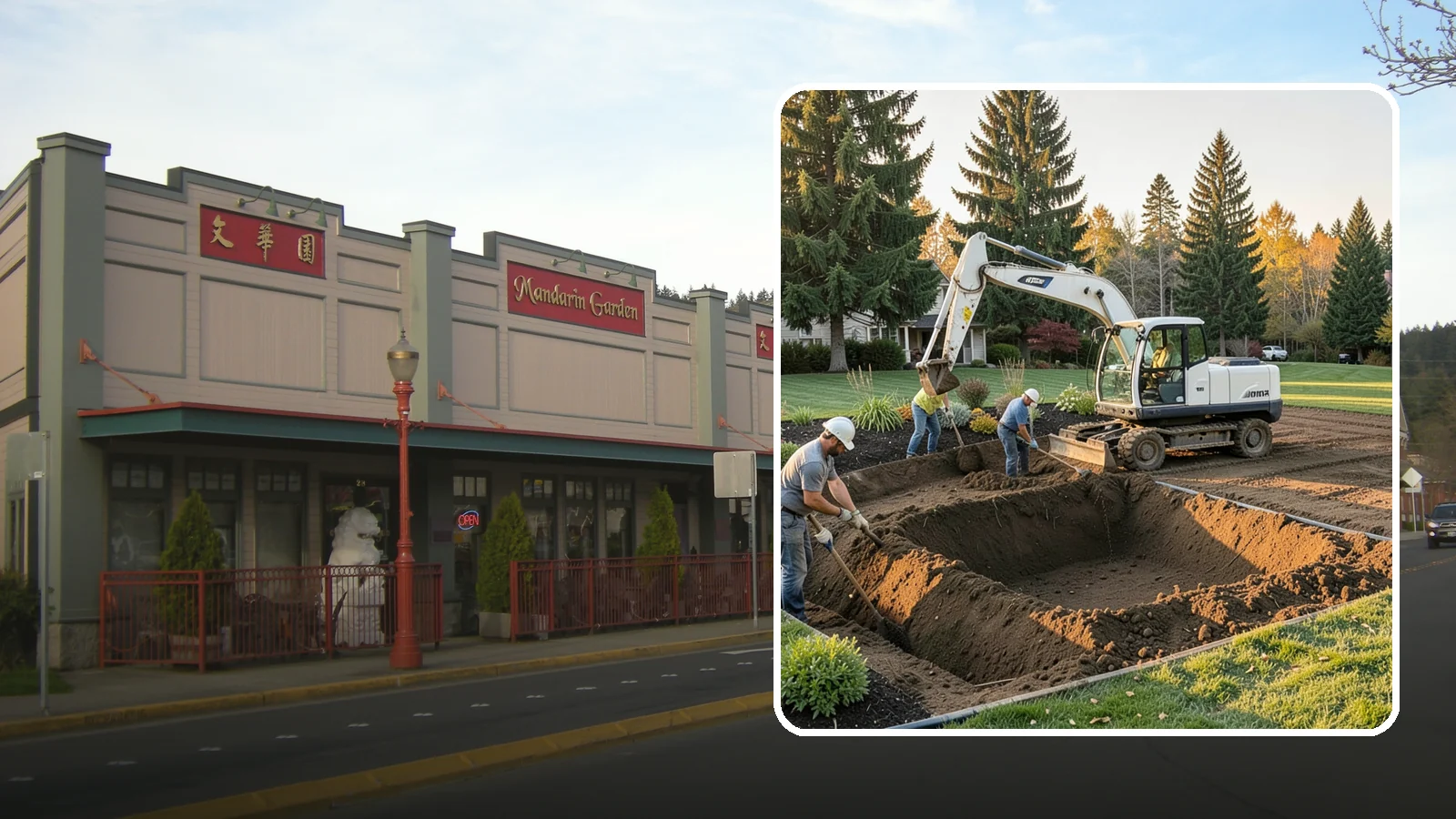 Trenching in Issaquah, King County, WA - Clean, accurate trenching for irrigation, drainage, utilities, and lighting - dug to depth and restored.