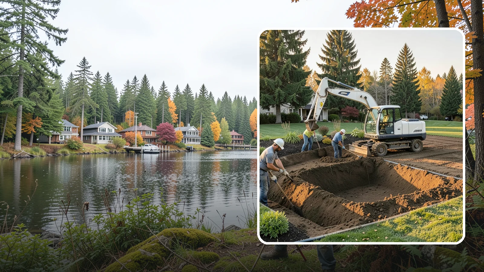 Trenching in La Conner, Skagit County, WA - Clean, accurate trenching for irrigation, drainage, utilities, and lighting - dug to depth and restored.