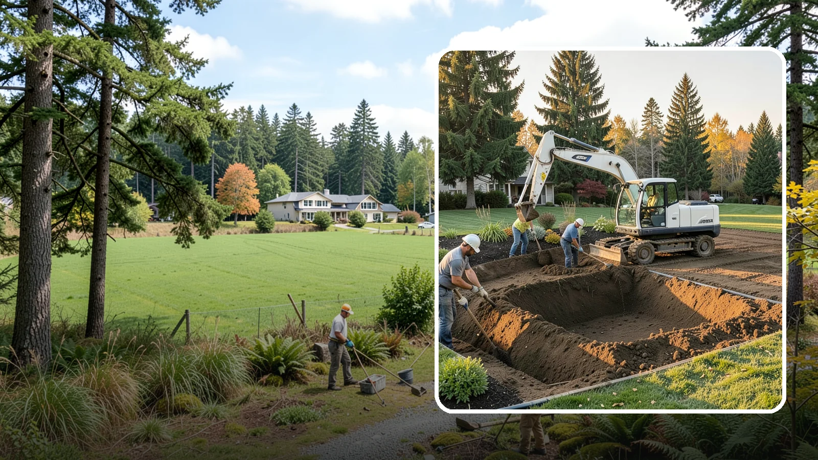 Trenching in Lyman, Skagit County, WA - Clean, accurate trenching for irrigation, drainage, utilities, and lighting - dug to depth and restored.
