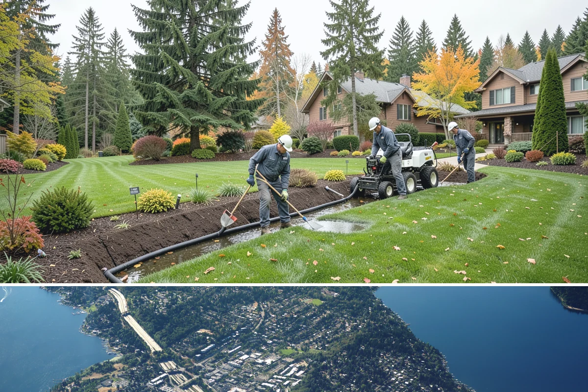 Trenching in Mercer Island, King County, WA - Best done in drier conditions.