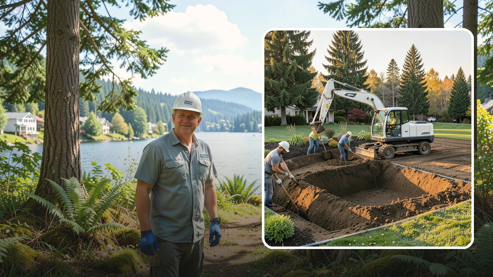 Trenching in Milton, King County, WA - Clean, accurate trenching for irrigation, drainage, utilities, and lighting - dug to depth and restored.