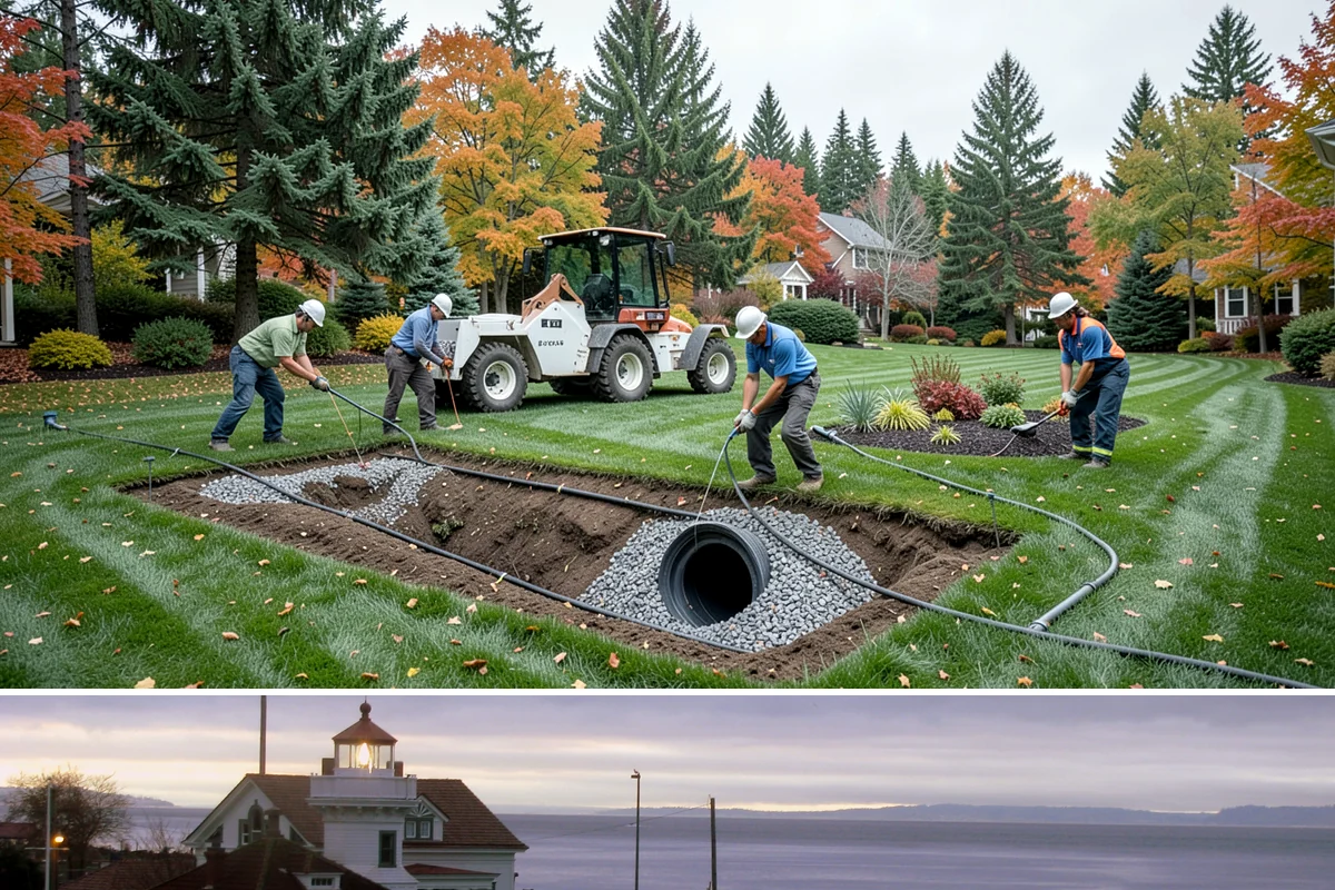 Trenching in Mukilteo, Snohomish County, WA - Best done in drier conditions.
