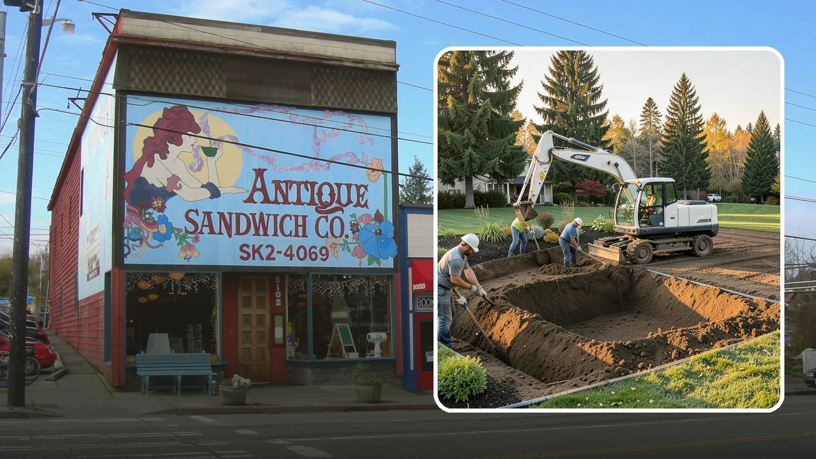 Trenching in Ruston, Pierce County, WA - Clean, accurate trenching for irrigation, drainage, utilities, and lighting - dug to depth and restored.