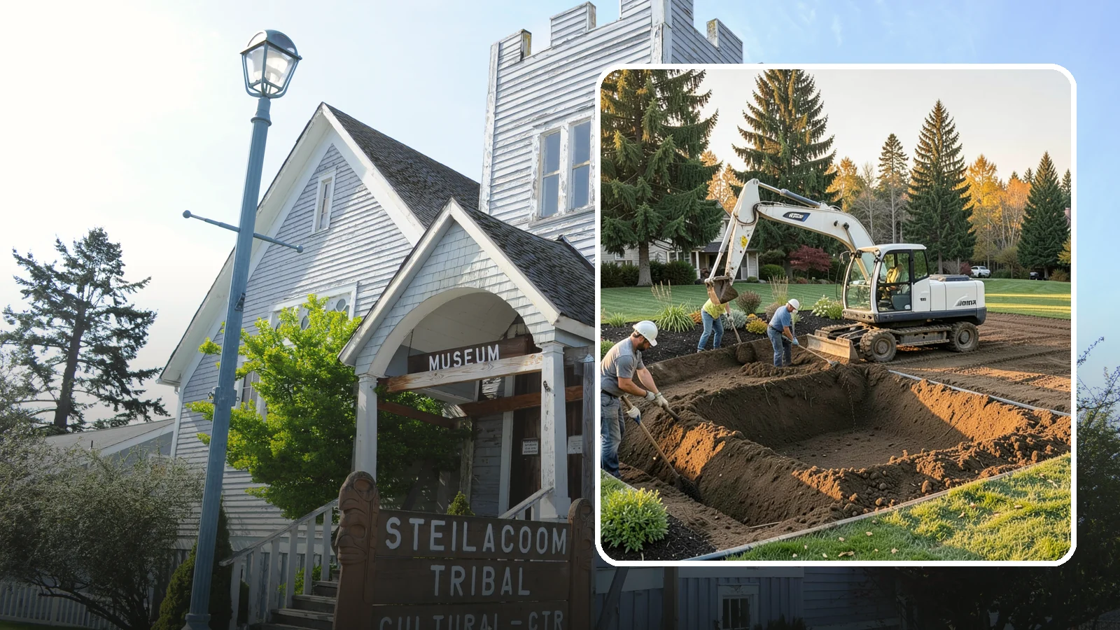 Trenching in Steilacoom, Pierce County, WA - Clean, accurate trenching for irrigation, drainage, utilities, and lighting - dug to depth and restored.